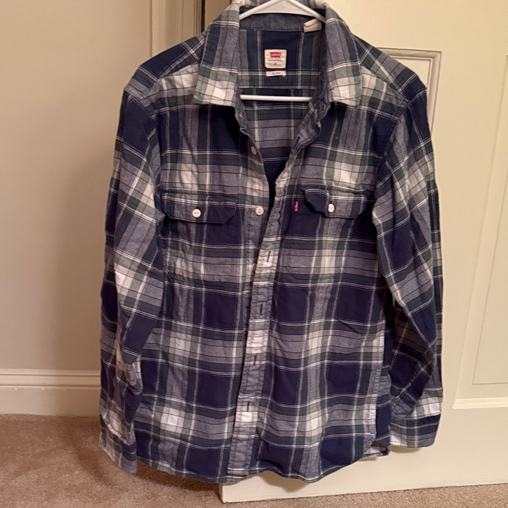 Levi's Navy and White Checkered Shirt